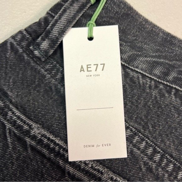 AE77 The High-Rise Cut-Off Women’s Stylish Black Denim Shorts Size 24 - Picture 8 of 13